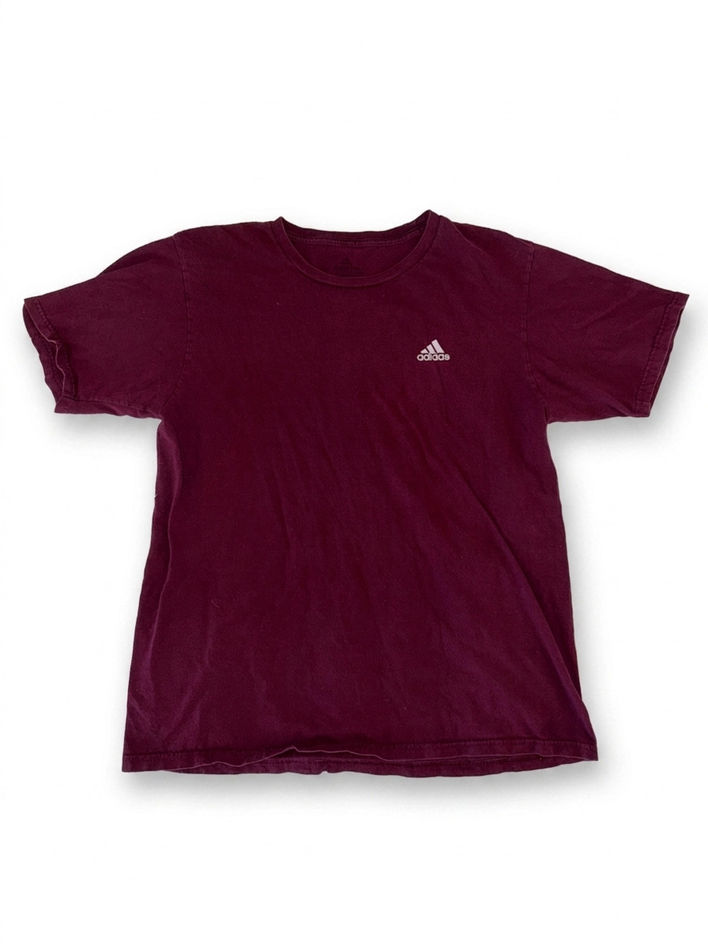 Adidas Short Sleeve Tee | Men's L | Maroon Red 'THE GO-TO' Graphic with Badge